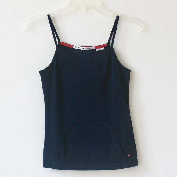 Tommy Hilfiger Tops - Tommy Hilfiger Vintage 90's 100% Cotton Navy Blue Pocket Cami Tank Small Petite